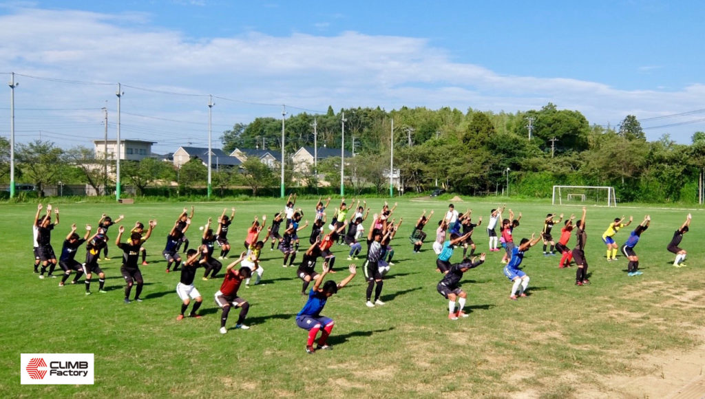 練習をする千葉黎明高等学校サッカー部